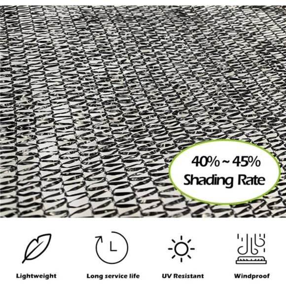 40% 6.5ftx6.5ft Shade Cloth Garden Mesh Sun Shade Netting Sunblock Fabric - Picture 2 of 7